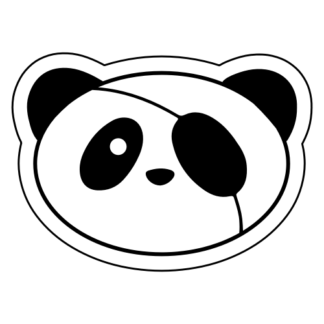 Covered Eye Panda Sticker (Black)